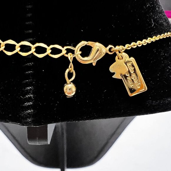 Kate Spade Triple Faceted Green Pendant Gold Chain Necklace Like New Adj… - Picture 5 of 9